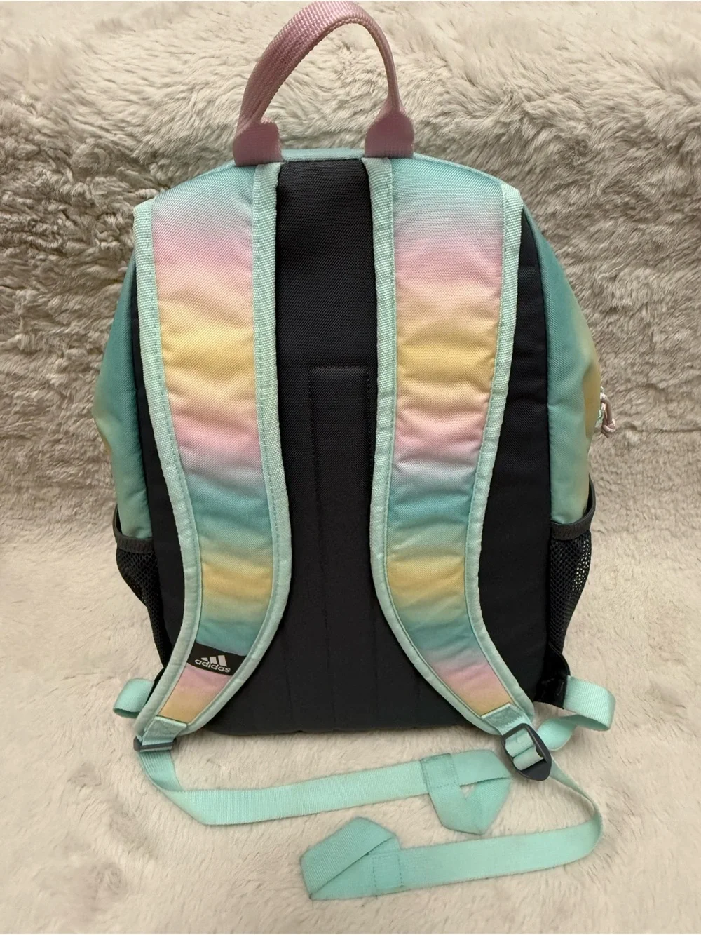 adidas Pastel Rainbow Gradient Backpack and Lunch bag set- Mint, Pink, Yellow - Picture 15 of 16